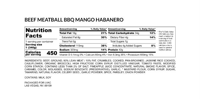 Beef Meatball BBQ Mango Habanero