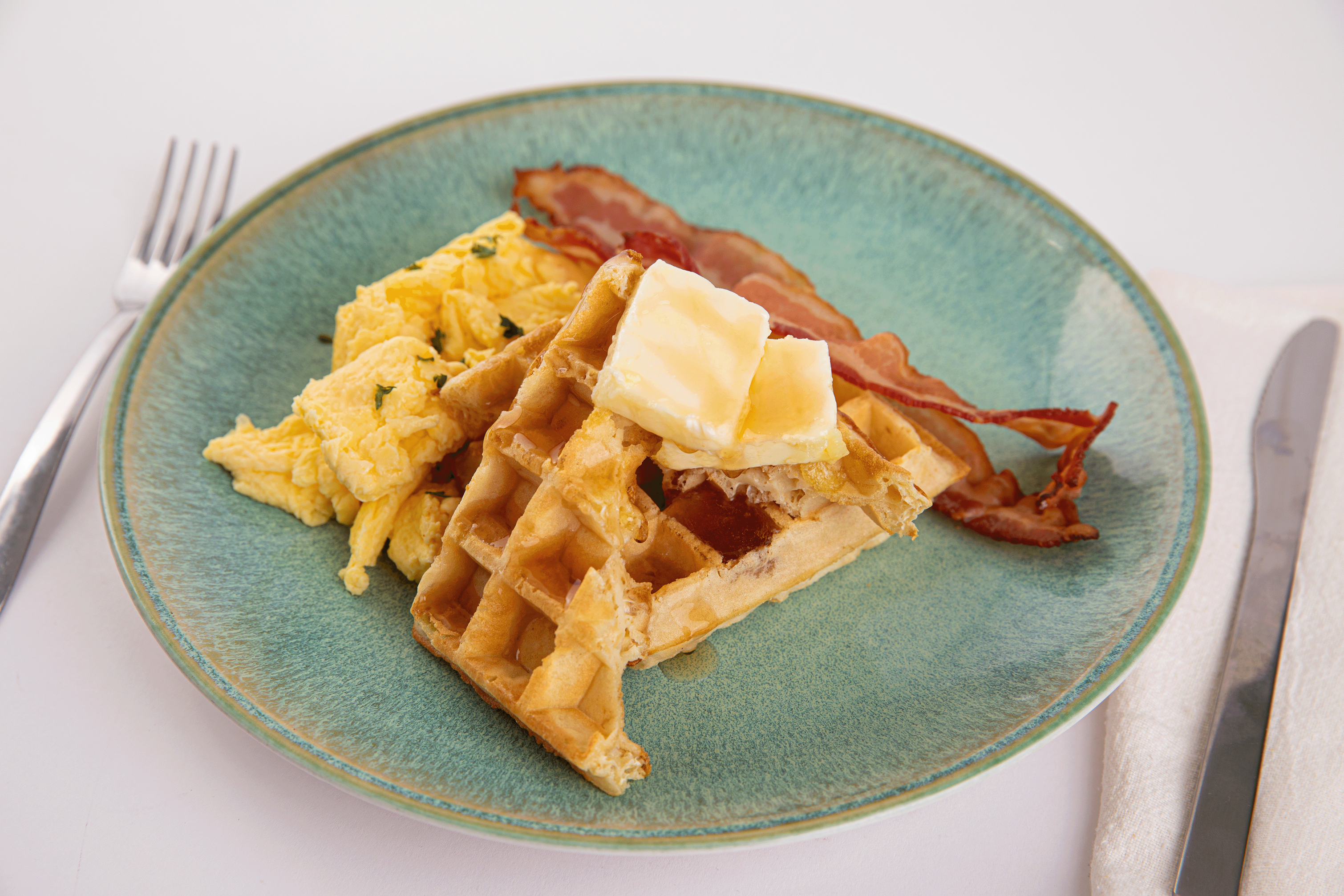 Waffles & Scramble Eggs